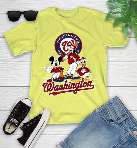 MLB Washington Nationals Mickey Mouse Donald Duck Goofy Baseball T Shirt Youth T-Shirt 10