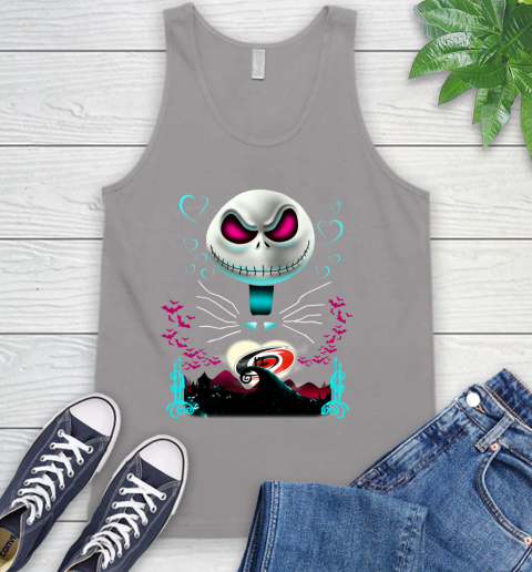 NHL Carolina Hurricanes Jack Skellington Sally The Nightmare Before Christmas Hockey T Shirt Tank Top 3