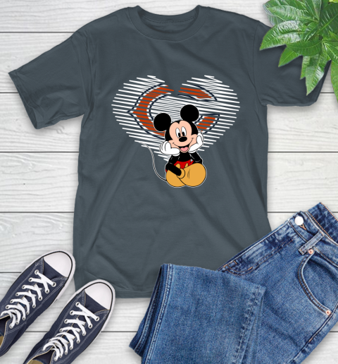 NFL Chicago Bears The Heart Mickey Mouse Disney Football T Shirt_000 T-Shirt 10