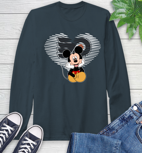 NHL Philadelphia Flyers The Heart Mickey Mouse Disney Hockey Long Sleeve T-Shirt 9