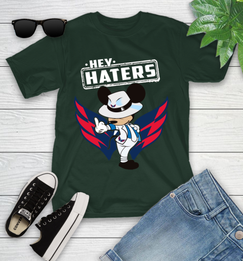 NHL Hey Haters Mickey Hockey Sports Washington Capitals Youth T-Shirt 5