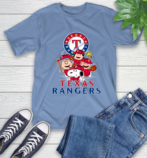 MLB Texas Rangers Snoopy Charlie Brown Woodstock The Peanuts Movie Baseball T Shirt T-Shirt 12