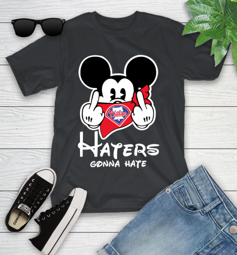 MLB Philadelphia Phillies Haters Gonna Hate Mickey Mouse Disney Baseball T Shirt_000 Youth T-Shirt