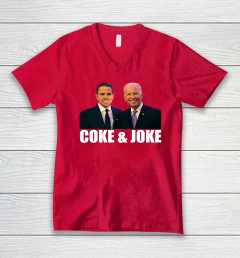 Hunter Biden and Joe Biden Coke and Joke V-Neck T-Shirt 5