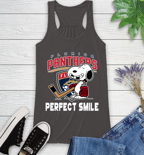 NHL Florida Panthers Snoopy Perfect Smile The Peanuts Movie Hockey T Shirt Racerback Tank 11