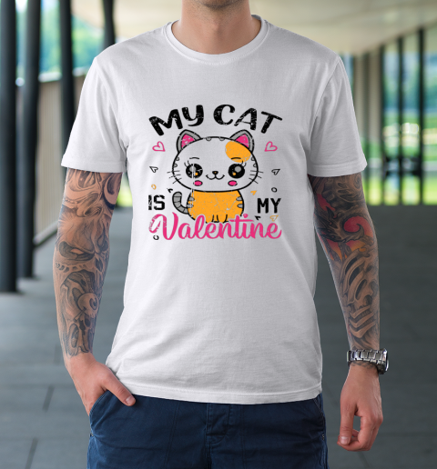 My Cat Is My Valentine Vintage Women Men Valentines Day T-Shirt 16