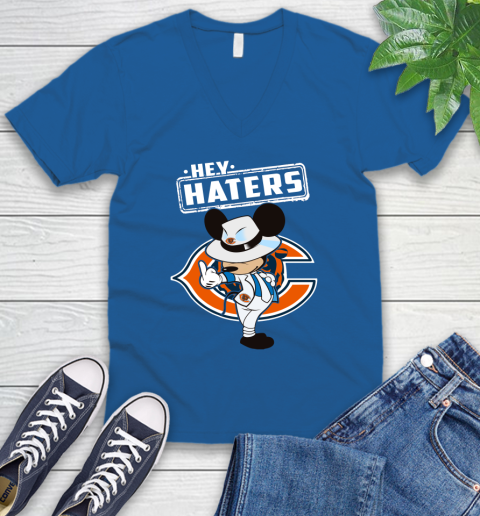 NFL Hey Haters Mickey Football Sports Chicago Bears V-Neck T-Shirt 5
