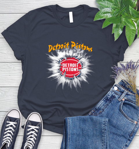 Detroit Pistons NBA Basketball Rip Sports Women's T-Shirt 14