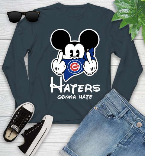 MLB Chicago Cubs Haters Gonna Hate Mickey Mouse Disney Baseball T Shirt_000 Youth Long Sleeve 9