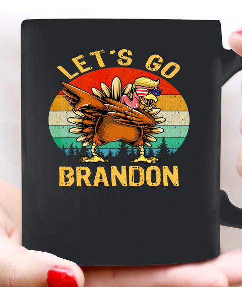 Dabbing Turkey Trump Let's go Brandon Conservative Vintage Ceramic Mug 11oz