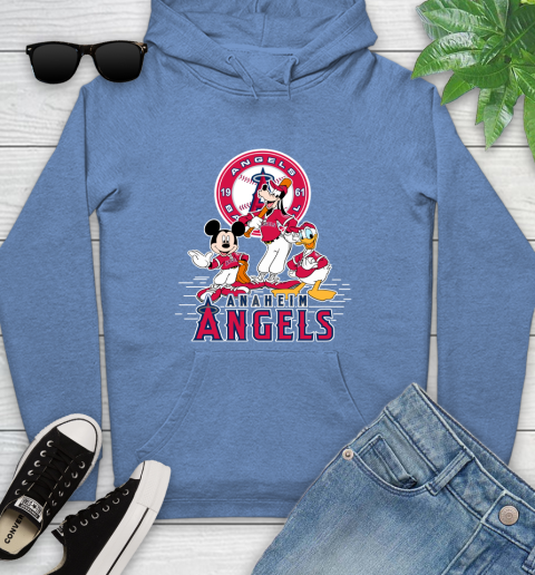 MLB Los Angeles Angels Mickey Mouse Donald Duck Goofy Baseball T Shirt Youth Hoodie 13