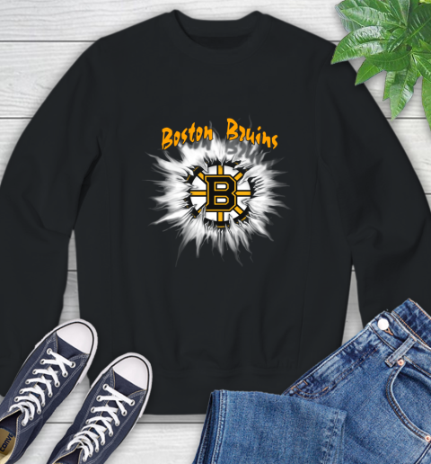 Boston Bruins NHL Hockey Adoring Fan Rip Sports Sweatshirt