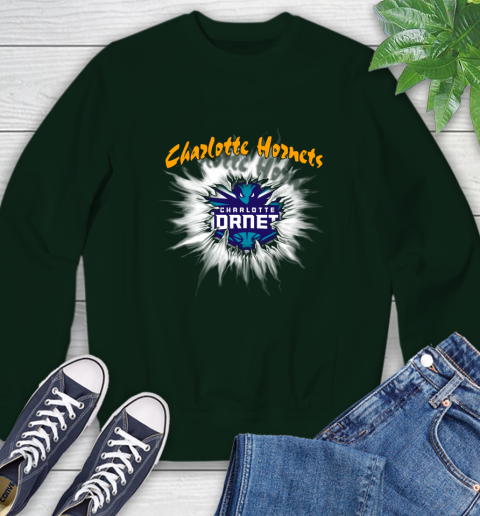 Charlotte Hornets NBA Basketball Rip Sports Sweatshirt 12