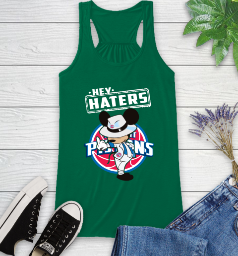 NBA Hey Haters Mickey Basketball Sports Detroit Pistons Racerback Tank 6