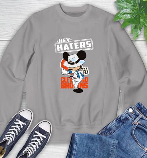 NFL Hey Haters Mickey Football Sports Cleveland Browns Sweatshirt 5