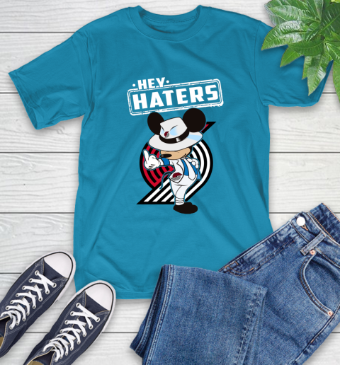NBA Hey Haters Mickey Basketball Sports Portland Trail Blazers T-Shirt 9