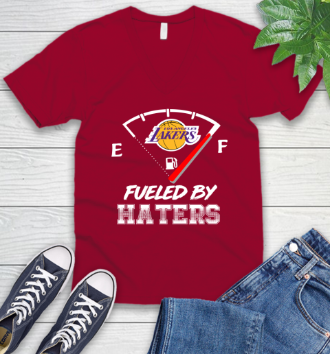 Los Angeles Lakers NBA Basketball Fueled By Haters Sports V-Neck T-Shirt 7