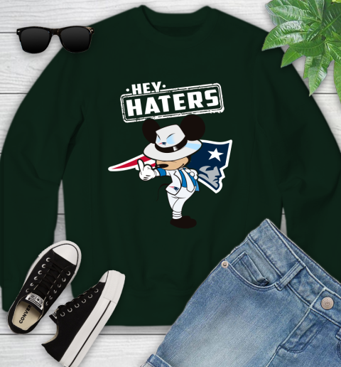 NFL Hey Haters Mickey Football Sports New England Patriots Youth Sweatshirt 9