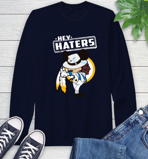 NFL Hey Haters Mickey Football Sports Washington Redskins Long Sleeve T-Shirt 3