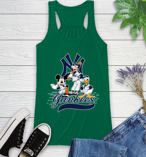 MLB New York Yankees Mickey Mouse Donald Duck Goofy Baseball T Shirt Racerback Tank 6