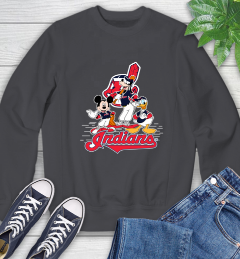 MLB Cleveland Indians Mickey Mouse Donald Duck Goofy Baseball T Shirt Sweatshirt 6