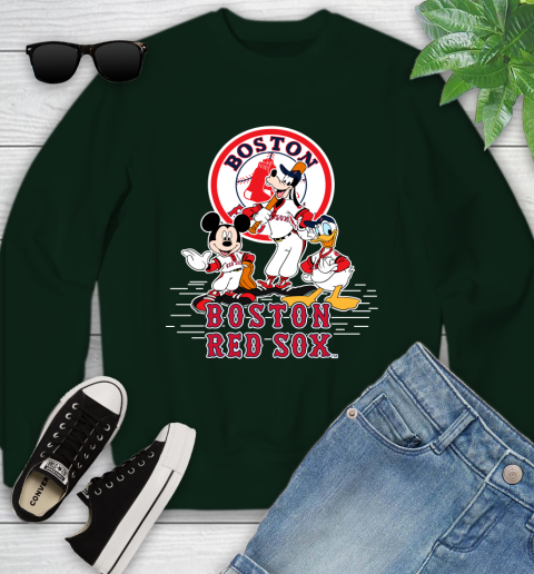 MLB Boston Red Sox Mickey Mouse Donald Duck Goofy Baseball T Shirt Youth Sweatshirt 9