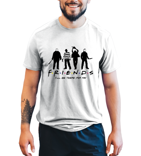 Horror Movie Characters T Shirt, Friends I'll Be There For You Tshirt, Voorhees Krueger Leatherface Myers T Shirt, Halloween Gifts