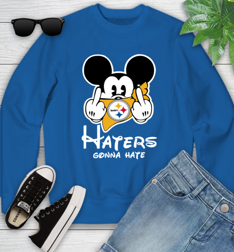 NFL Pittsburgh Steelers Haters Gonna Hate Mickey Mouse Disney Football T Shirt_000 Youth Sweatshirt 7
