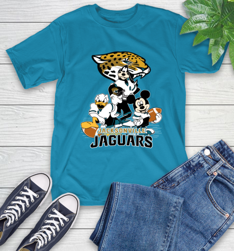 NFL Jacksonville Jaguars Mickey Mouse Donald Duck Goofy Football Shirt T-Shirt 9