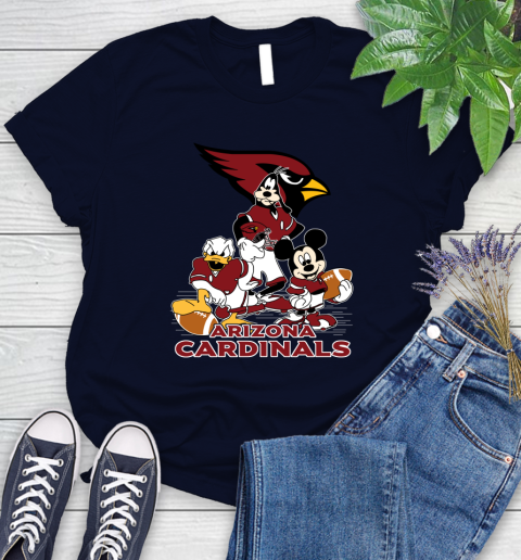NFL Arizona Cardinals Mickey Mouse Donald Duck Goofy Football Shirt Women's T-Shirt 2