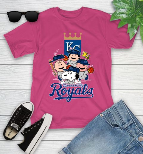 MLB Kansas City Royals Snoopy Charlie Brown Woodstock The Peanuts Movie Baseball T Shirt_000 Youth T-Shirt 11