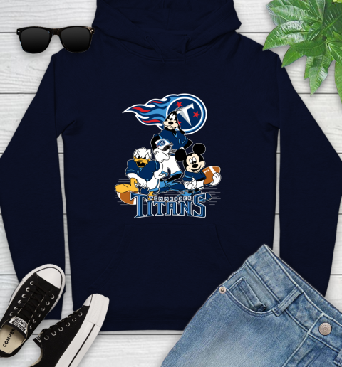 NFL Tennessee Titans Mickey Mouse Donald Duck Goofy Football Shirt Youth Hoodie 3