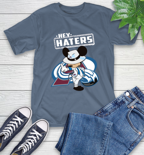 NHL Hey Haters Mickey Hockey Sports Colorado Avalanche T-Shirt 8