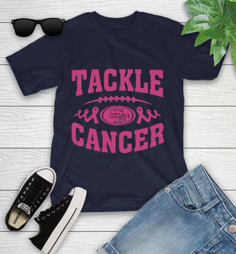 San Francisco 49ers Tackle Breast Cancer Youth T-Shirt 3