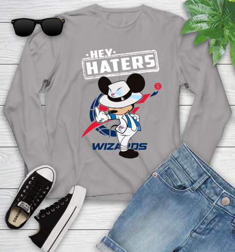 NBA Hey Haters Mickey Basketball Sports Washington Wizards Youth Long Sleeve 5