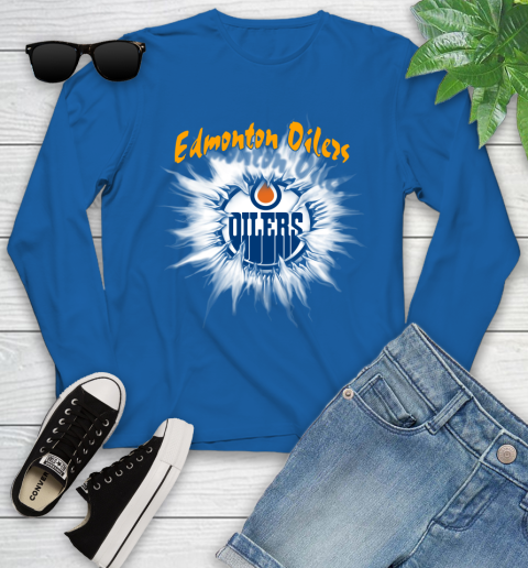 Edmonton Oilers NHL Hockey Adoring Fan Rip Sports Youth Long Sleeve 10