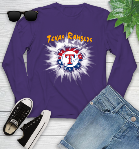 Texas Rangers MLB Baseball Adoring Fan Rip Sports Youth Long Sleeve 4