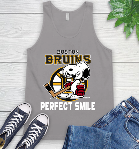 NHL Boston Bruins Snoopy Perfect Smile The Peanuts Movie Hockey T Shirt Tank Top 3