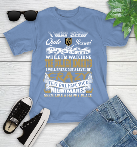 Vegas Golden Knights NHL Hockey Don't Mess With Me While I'm Watching My Team Youth T-Shirt 15