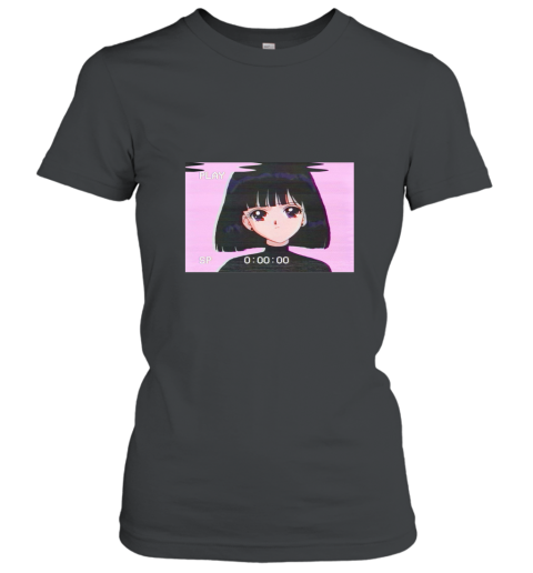 Sad Girl Retro Japanese Anime Vaporwave T Shirt Women T-Shirt