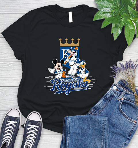 MLB Kansas City Royals Mickey Mouse Donald Duck Goofy Baseball T Shirt Women's T-Shirt
