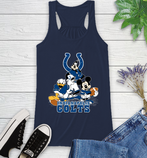 NFL Indianapolis Colts Mickey Mouse Donald Duck Goofy Football Shirt Racerback Tank 9