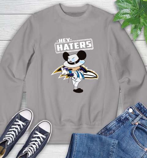 NFL Hey Haters Mickey Football Sports Baltimore Ravens Sweatshirt 5