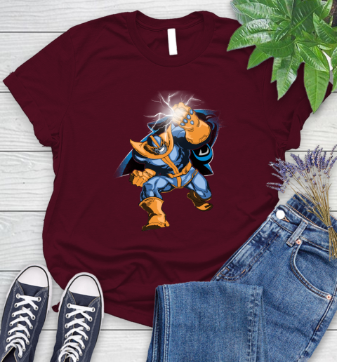 Carolina Panthers NFL Football Thanos Avengers Infinity War Marvel Women's T-Shirt 7