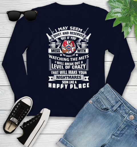 New York Mets MLB Baseball Don't Mess With Me While I'm Watching My Team Sports Youth Long Sleeve 2