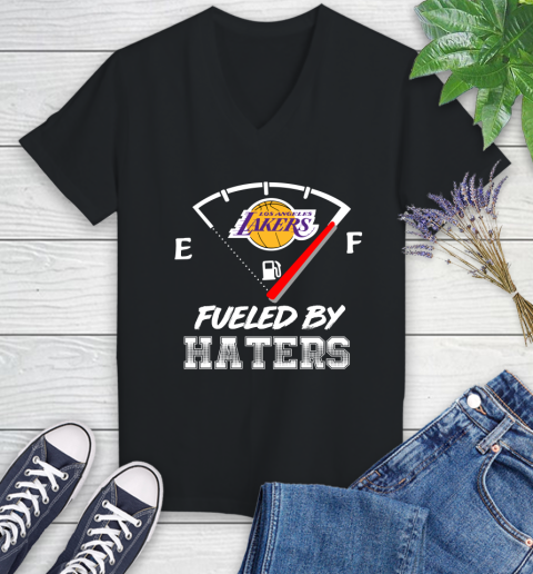 Los Angeles Lakers NBA Basketball Fueled By Haters Sports Women's V-Neck T-Shirt