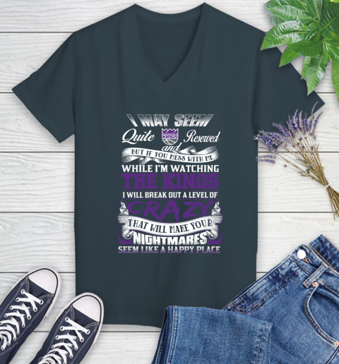 Sacramento Kings NBA Basketball Don't Mess With Me While I'm Watching My Team Women's V-Neck T-Shirt 9 Sacramento Kings NBA Basketball Don't Mess With Me While I'm Watching My Team Women's V-Neck T-Shirt - Image 9