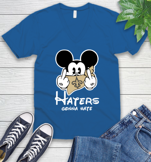 NFL New Orleans Saints Haters Gonna Hate Mickey Mouse Disney Football T Shirt V-Neck T-Shirt 5