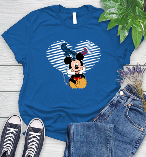 NFL Houston Texans The Heart Mickey Mouse Disney Football T Shirt_000 Women's T-Shirt 12