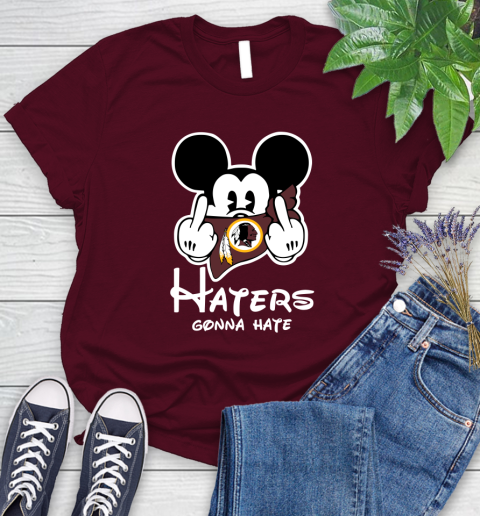 NFL Washington Redskins Haters Gonna Hate Mickey Mouse Disney Football T Shirt Women's T-Shirt 7